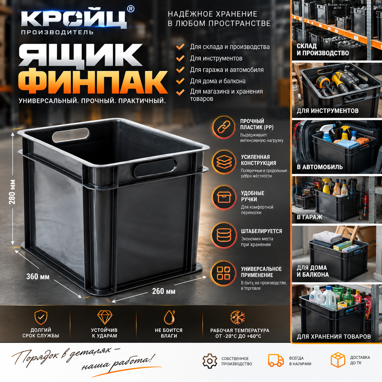 Ящик молочный Финпак 360*260*280мм